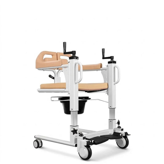 Patient Transfer Wheelchair with Built-in Commode