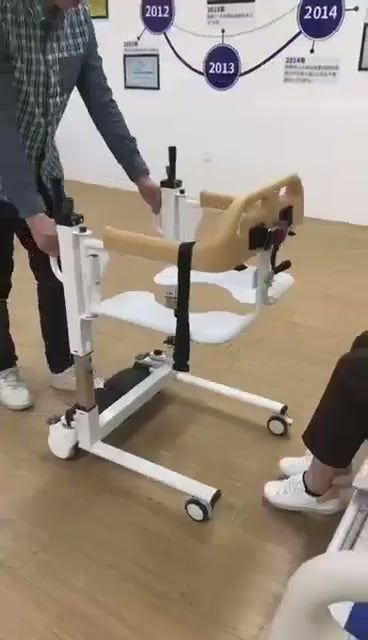 Patient Transfer Wheelchair with Built-in Commode